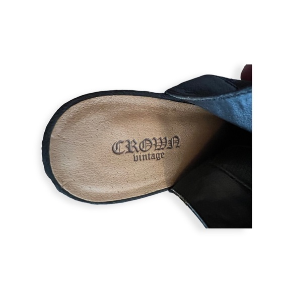 Crown Vintage booties boots black open toe NOVA - Picture 9 of 11